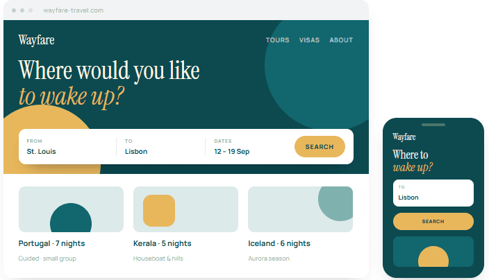 Travel agency website example